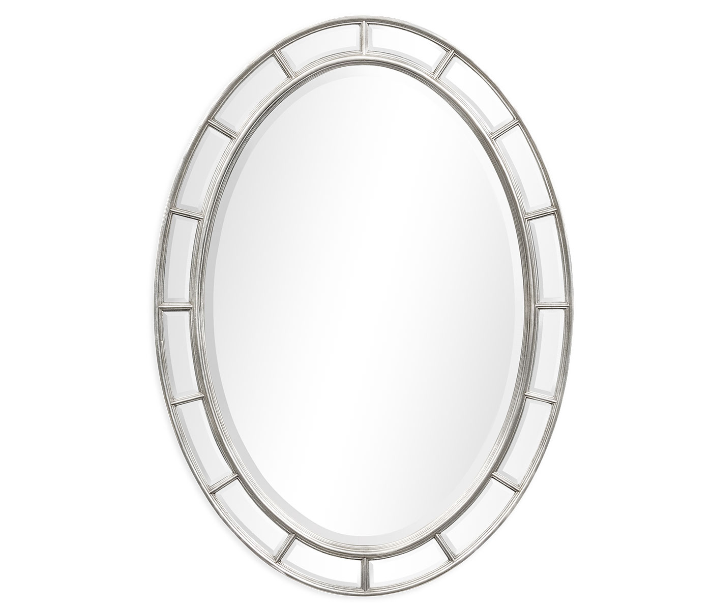 Oval panelled gilded mirror (Plain mirror glass)