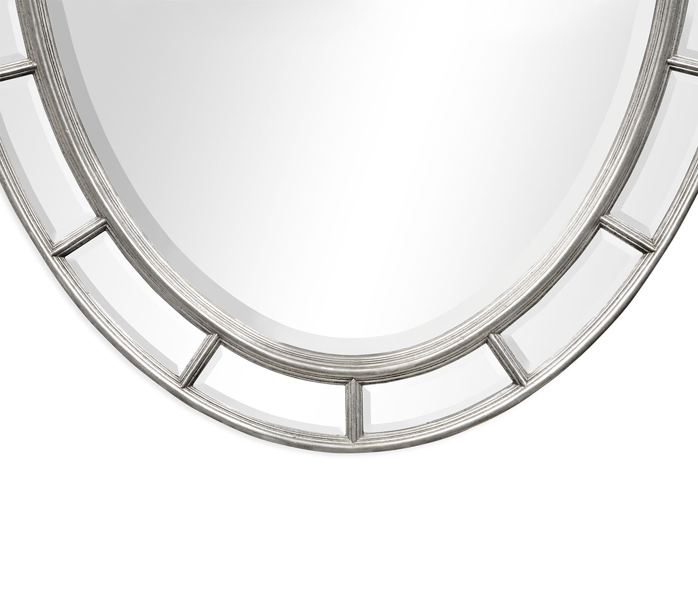 Oval panelled gilded mirror (Plain mirror glass)