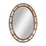 Walnut framed oval panelled mirror (Plain glass)