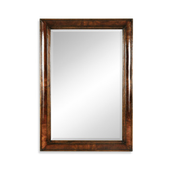 Crotch Mahogany Cushion Framed Mirror