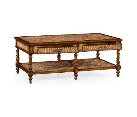 Caned coffee table