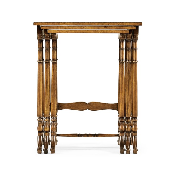 Satinwood nest of three tables