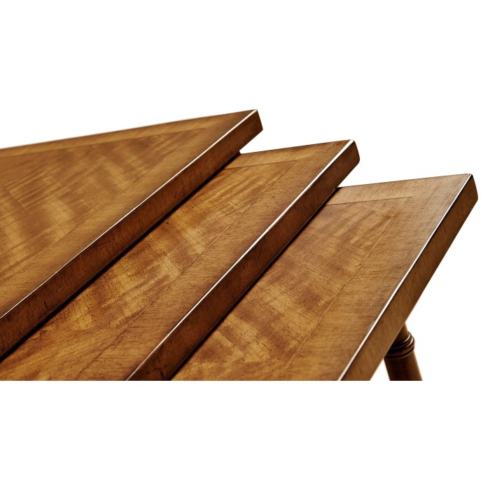 Satinwood nest of three tables