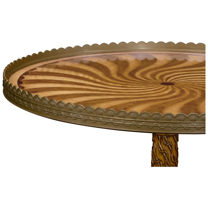 Spiral inlay lamp table