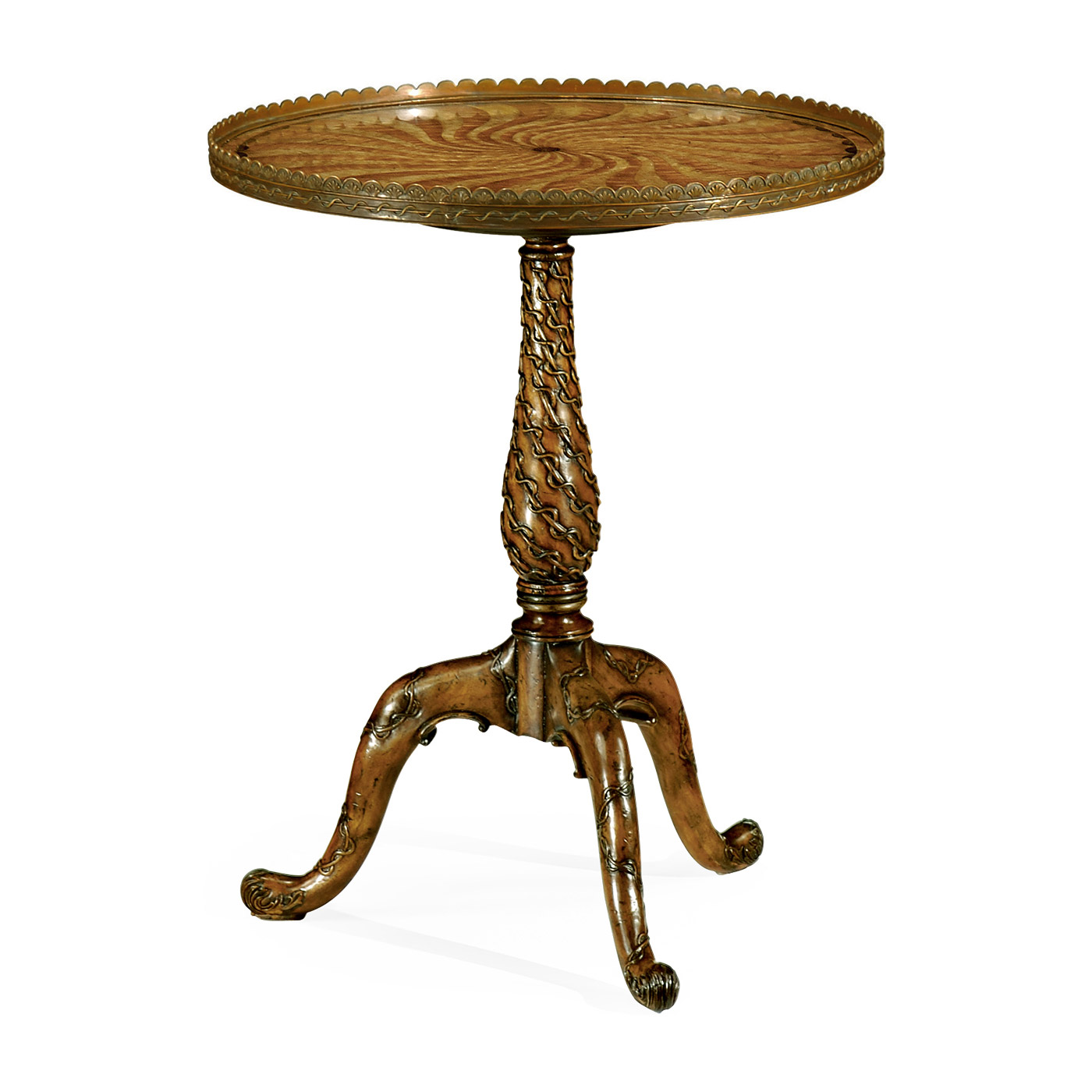 Spiral inlay lamp table