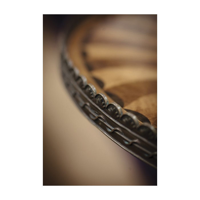 Spiral inlay lamp table