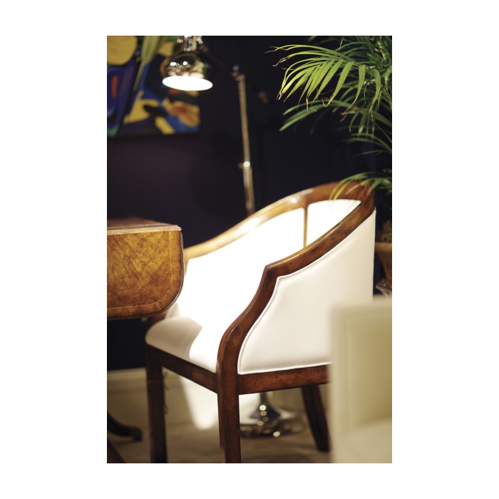 Plain upholstery walnut salon tub chair