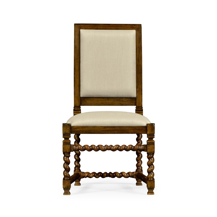 Carolean Style Side Chair with Upholstered Back