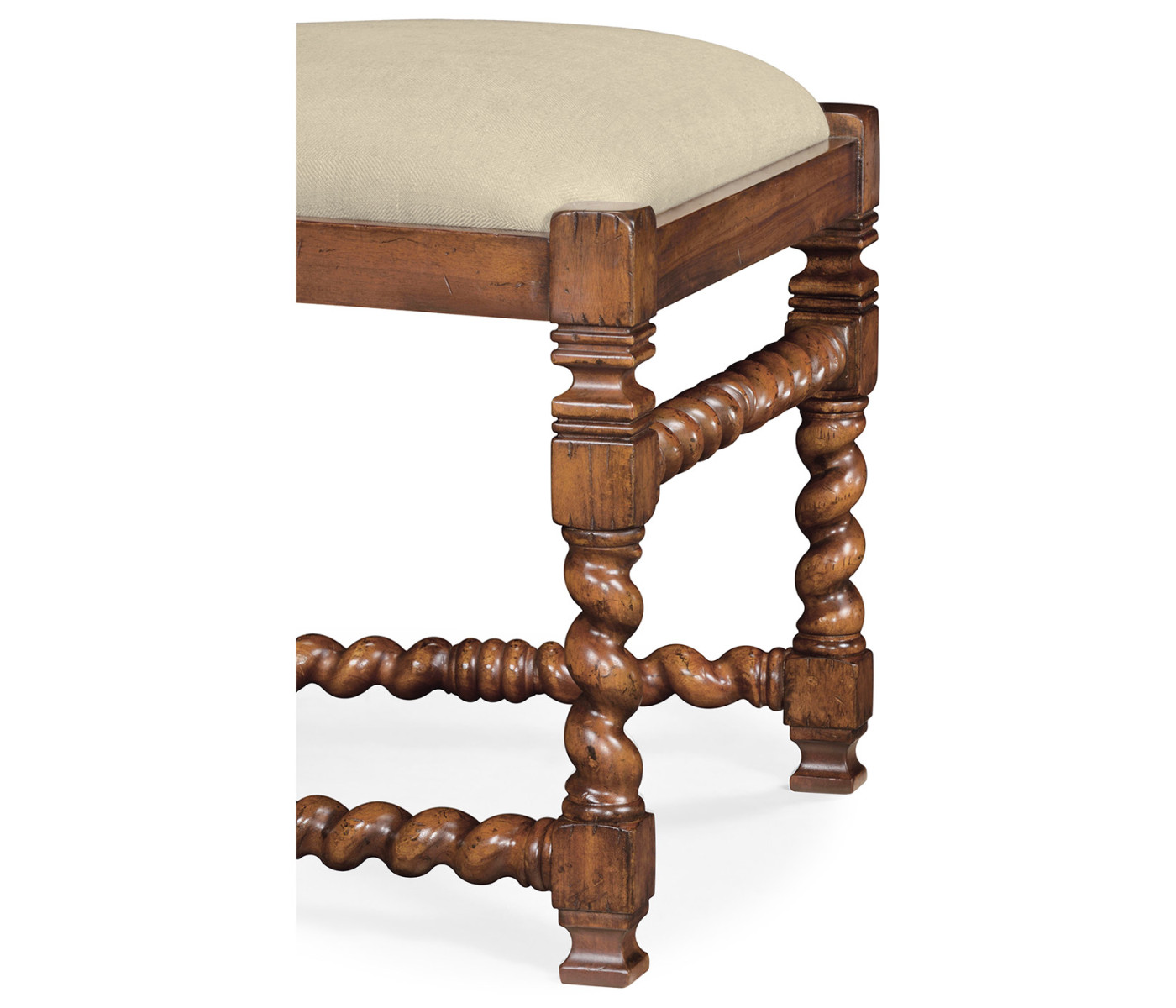 Carolean Style Side Chair with Upholstered Back