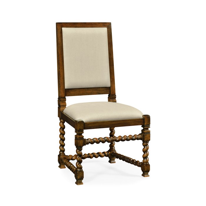 Carolean Style Side Chair with Upholstered Back
