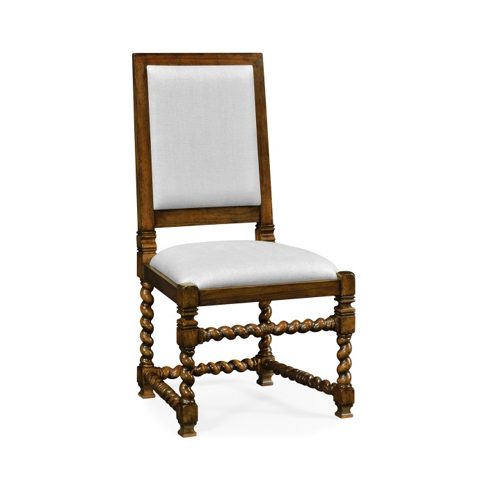 Carolean Style Side Chair with Upholstered Back