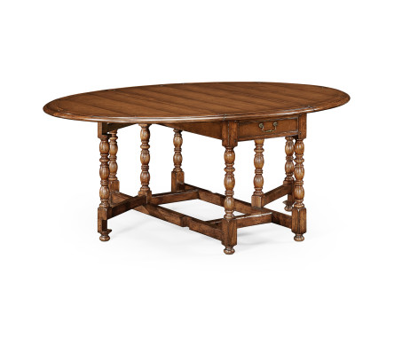 Oval walnut gateleg table (Small)