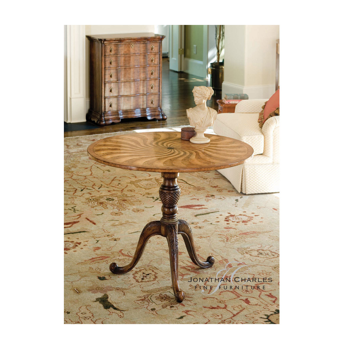 Spiral Inlaid Centre Table