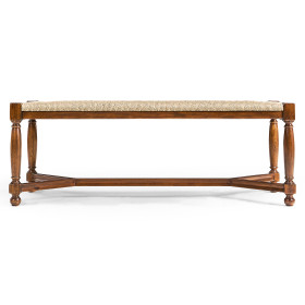 Two Seat Stool with Rushed Seat