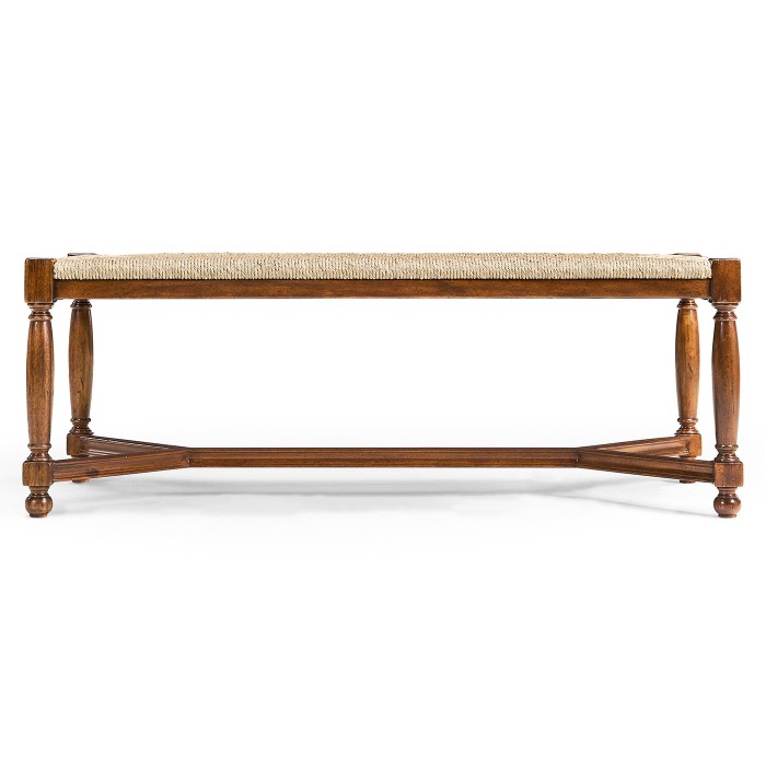 Two Seat Stool with Rushed Seat