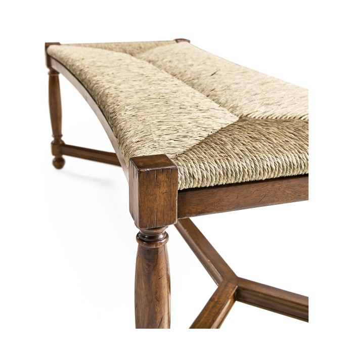 Two Seat Stool with Rushed Seat