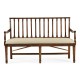 Walnut Two Seat Bench with Column Back