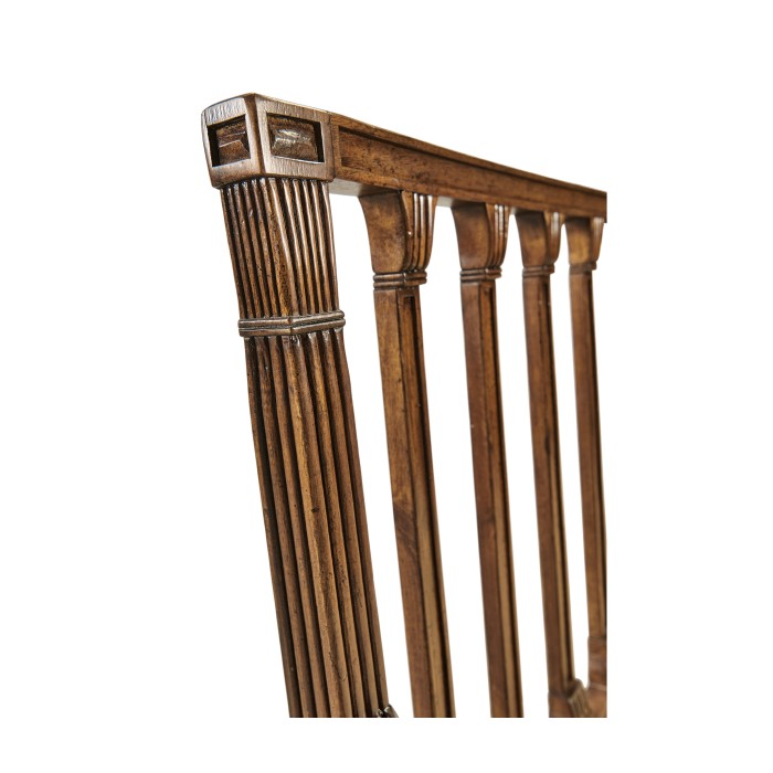 Walnut Two Seat Bench with Column Back