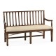 Walnut Two Seat Bench with Column Back