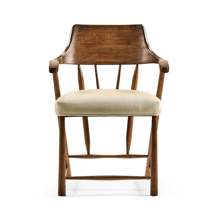 Casual Walnut Captains Chair