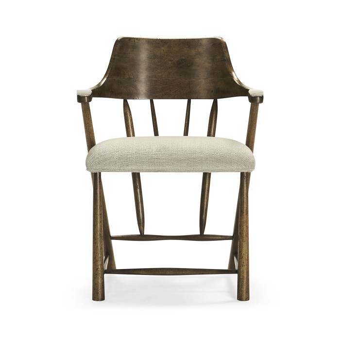 Casual Dark Driftwood Captains Chair