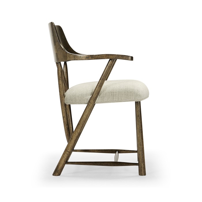 Casual Dark Driftwood Captains Chair