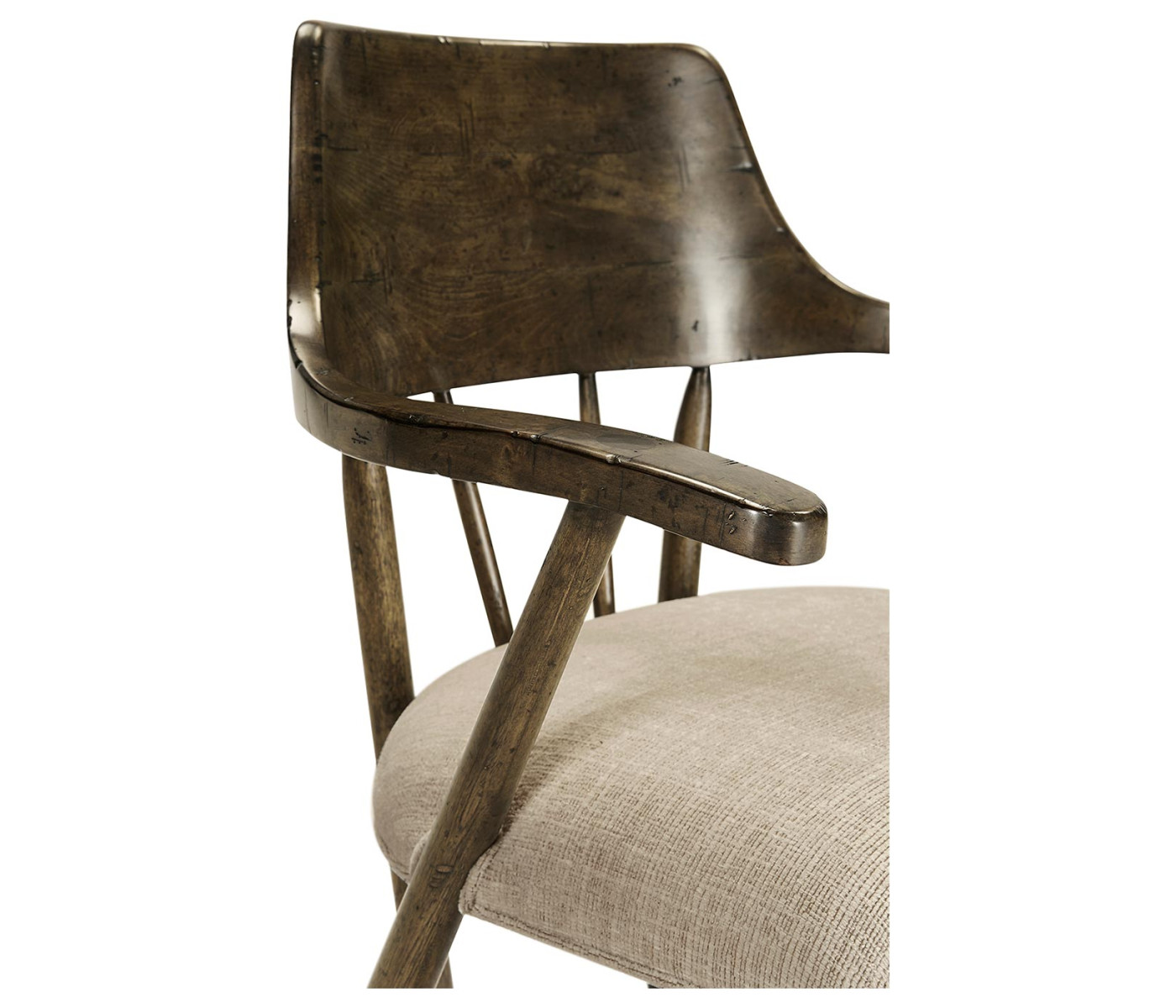 Casual Dark Driftwood Captains Chair