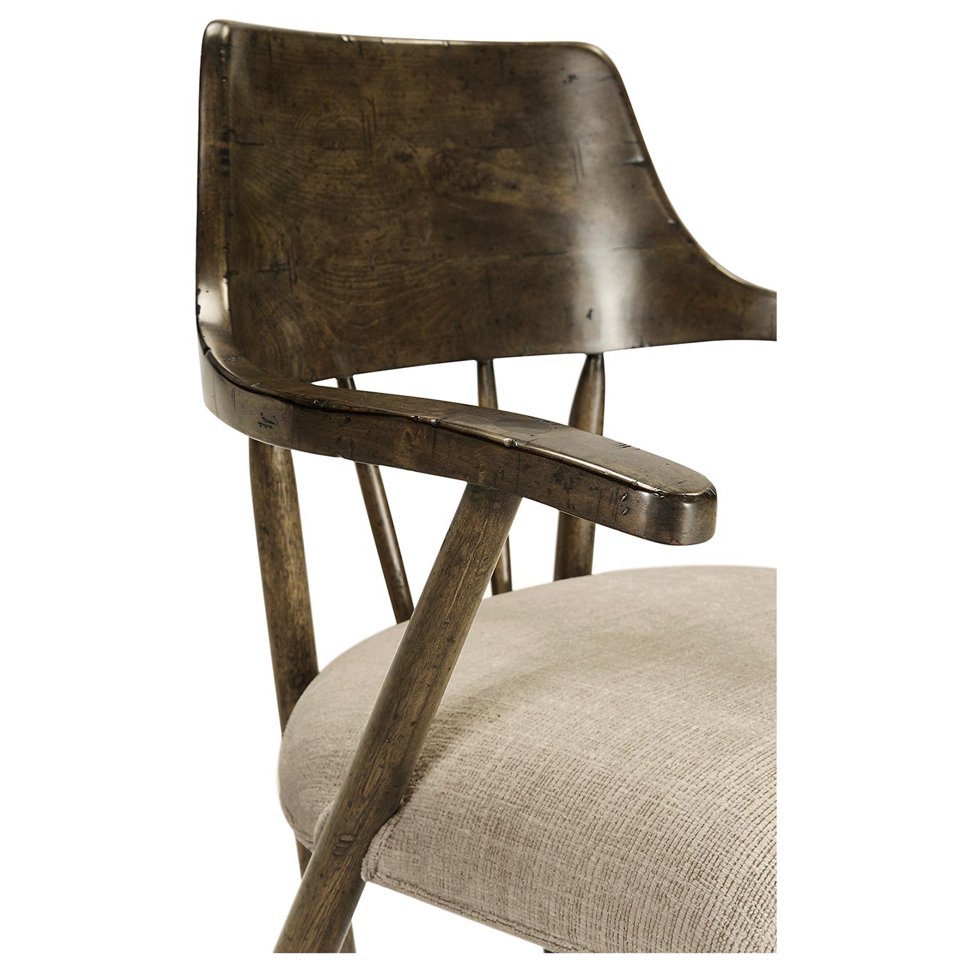 Casual Dark Driftwood Captains Chair