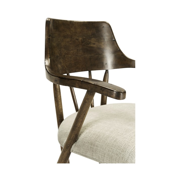 Casual Dark Driftwood Captains Chair