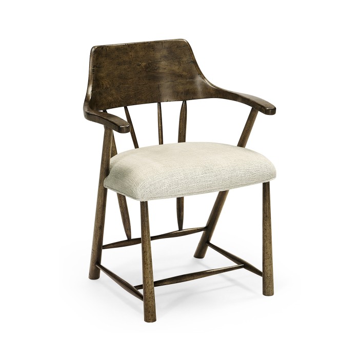 Casual Dark Driftwood Captains Chair