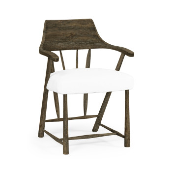 Casual Dark Driftwood Captains Chair