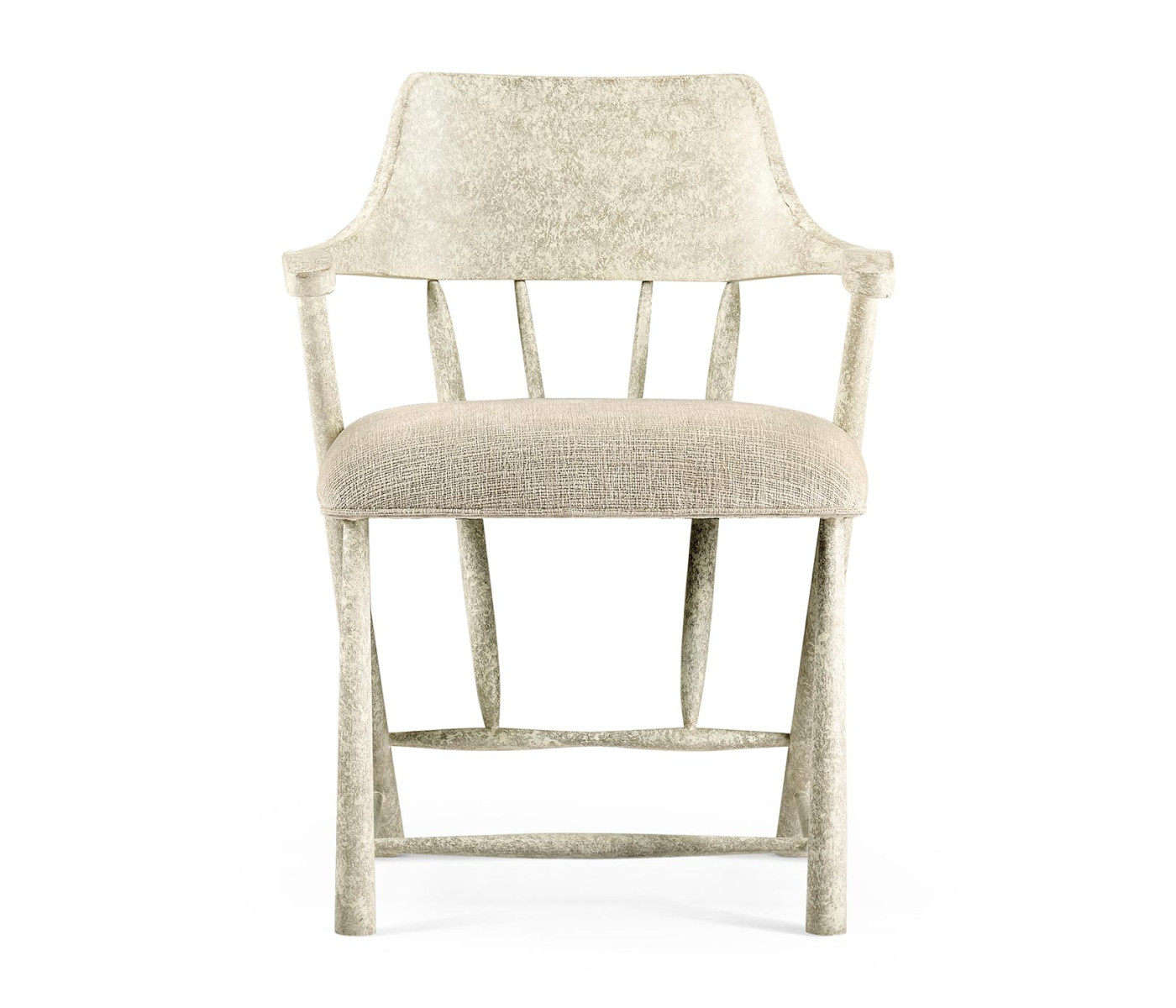 Casual Whitewash Driftwood Captains Chair