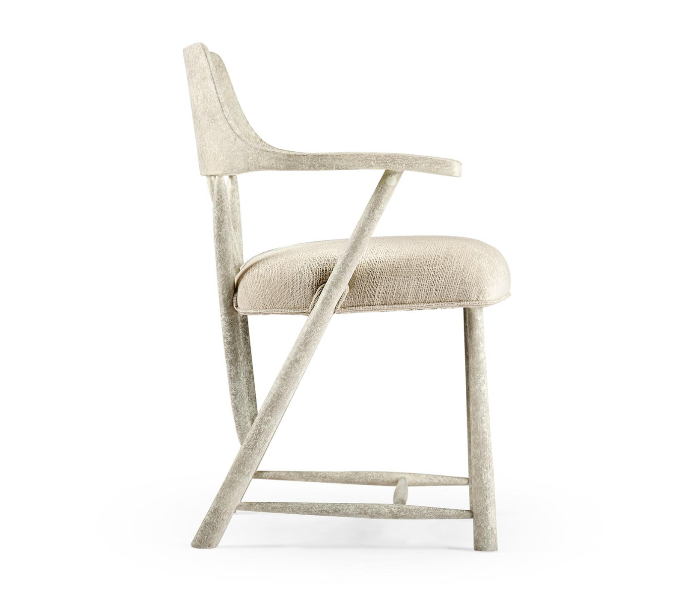 Casual Whitewash Driftwood Captains Chair