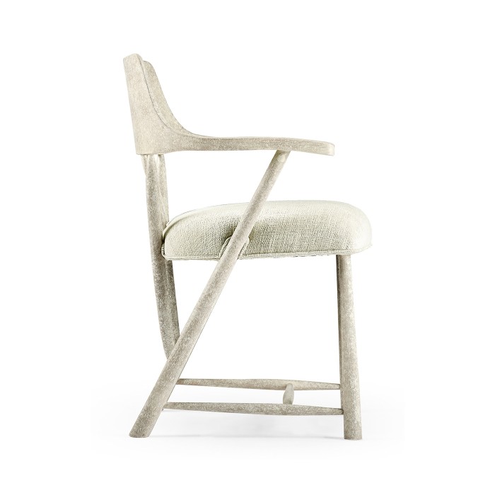 Casual Whitewash Driftwood Captains Chair