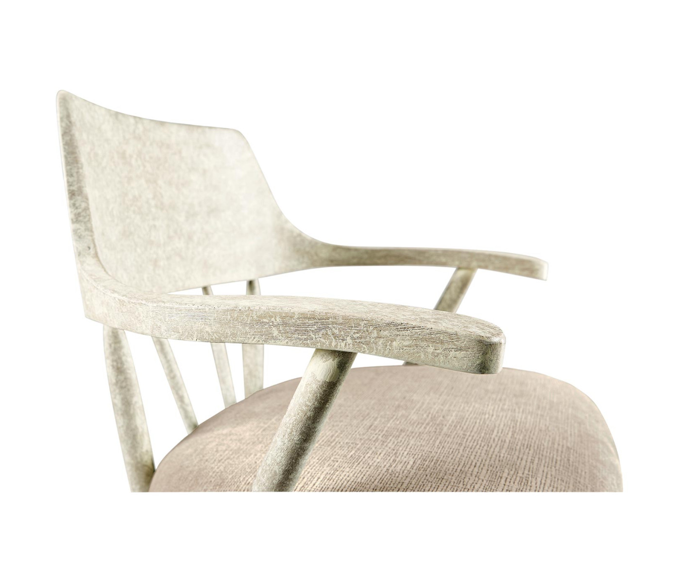 Casual Whitewash Driftwood Captains Chair