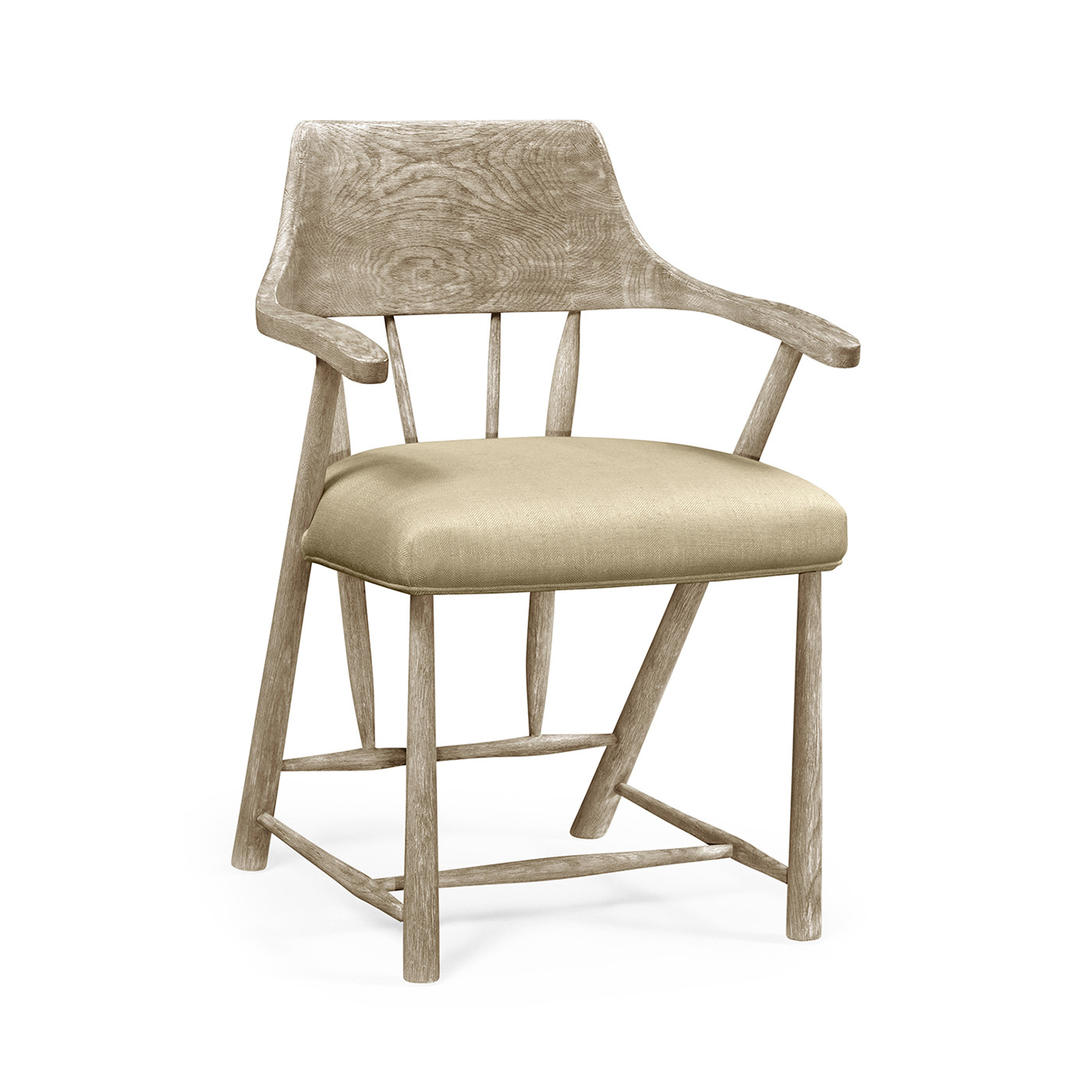 Traditional Grey Oak Captains Chair