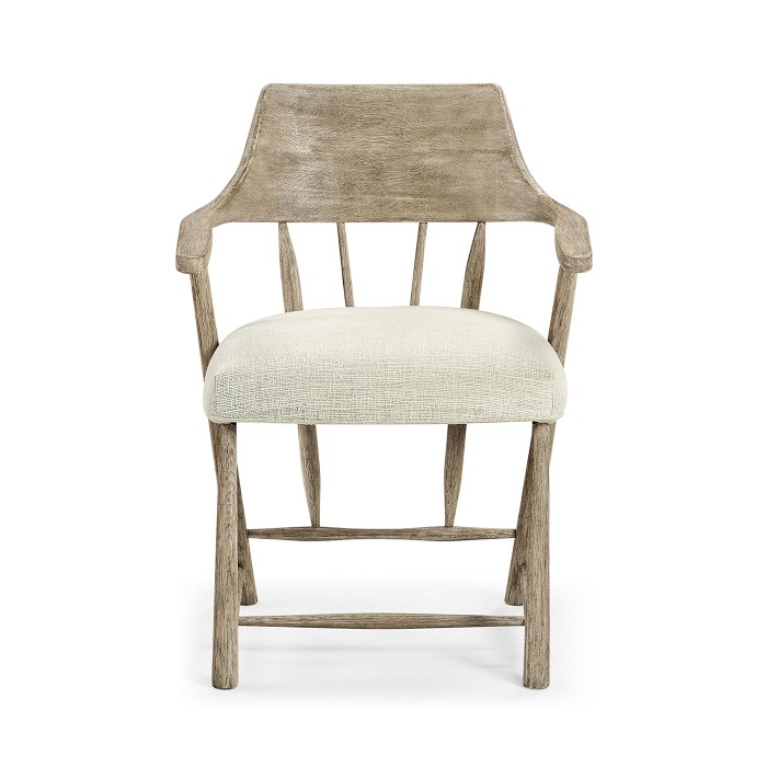 Traditional Grey Oak Captains Chair