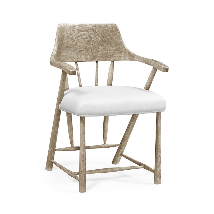 Traditional Grey Oak Captains Chair