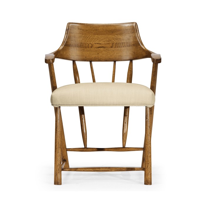 Casual Chestnut Captains Chair