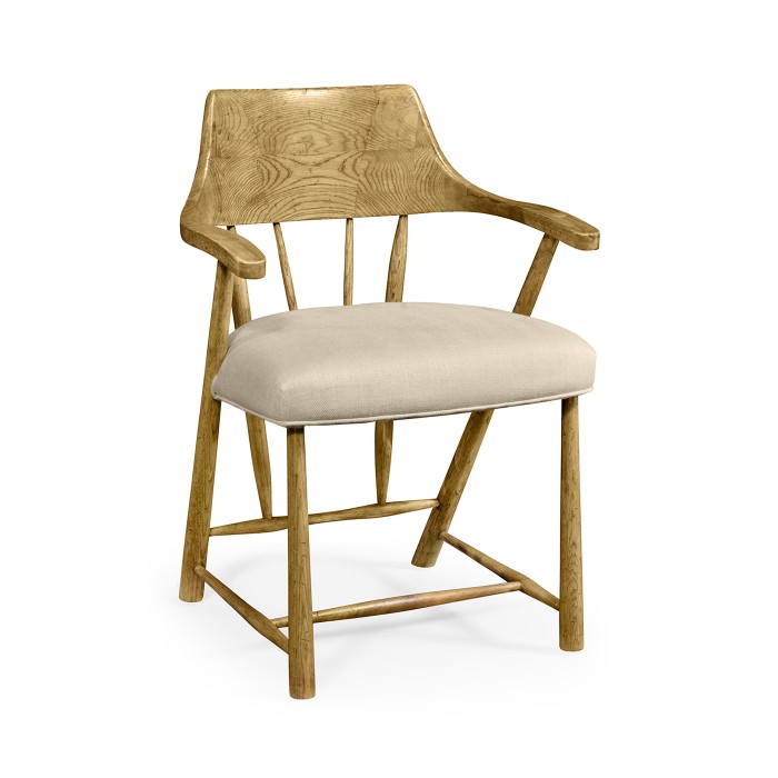 Traditional Natural Oak Captains Chair
