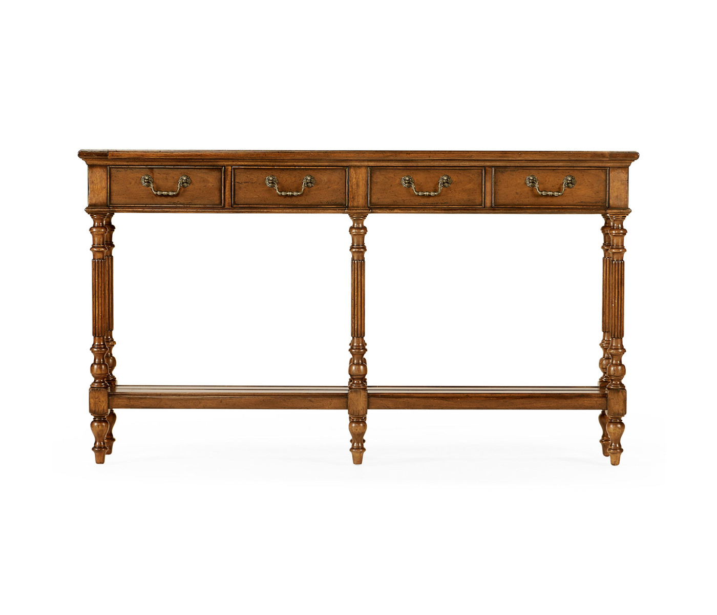 Narrow Walnut Console Antique Finish