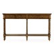 Narrow Walnut Console Antique Finish
