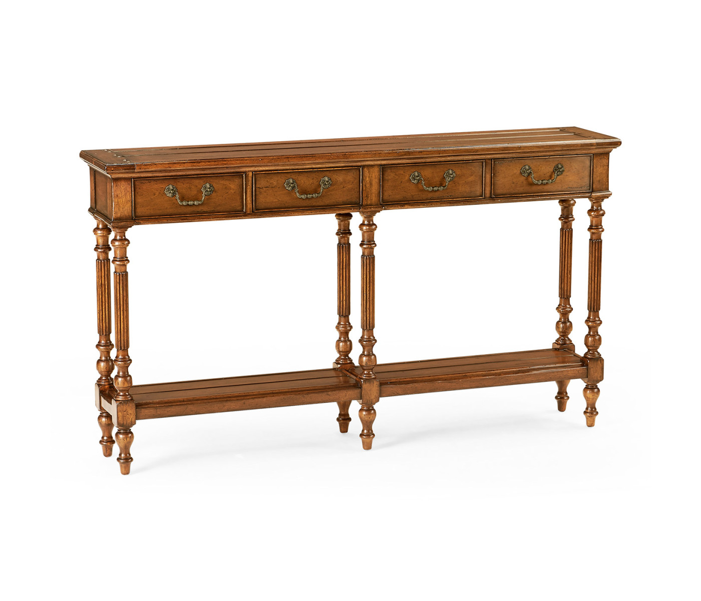 Narrow Walnut Console Antique Finish