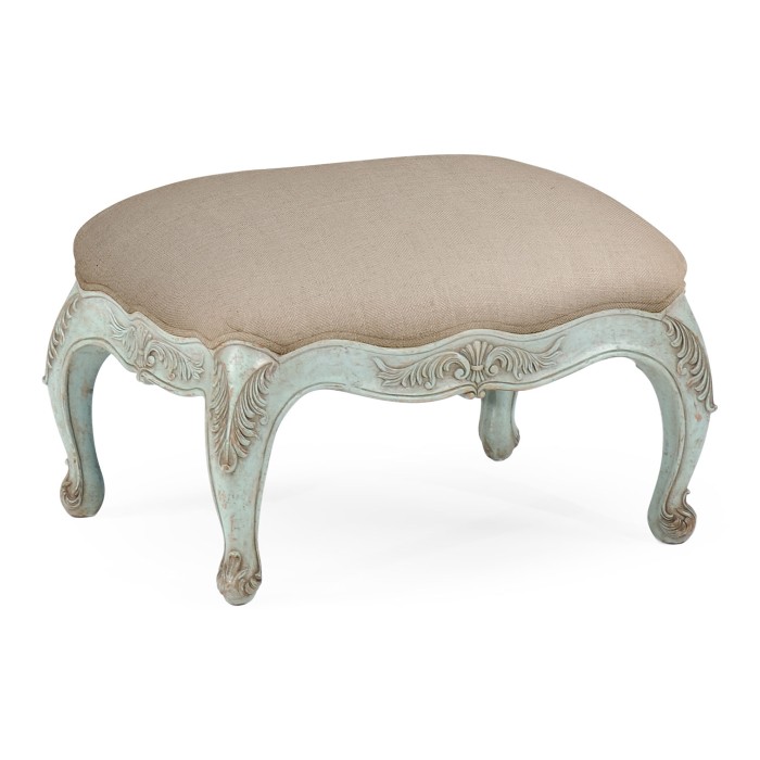 Small French Provincial Pale Green Footstool