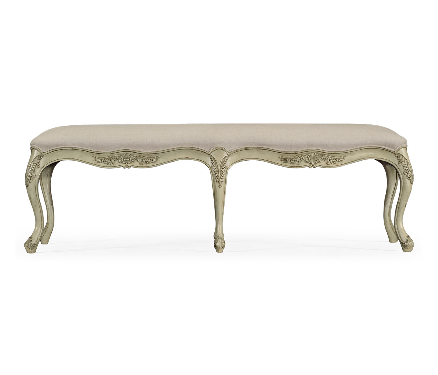 French Provincial Pale Green Bench