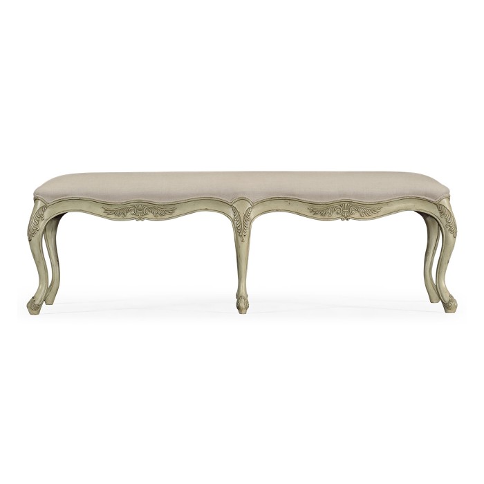 French Provincial Pale Green Bench