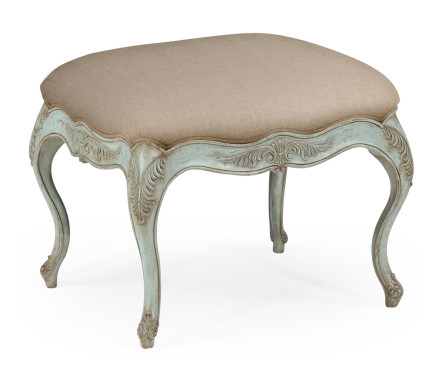 Large French Provincial Pale Green Footstool