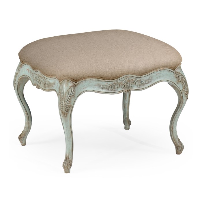 Large French Provincial Pale Green Footstool