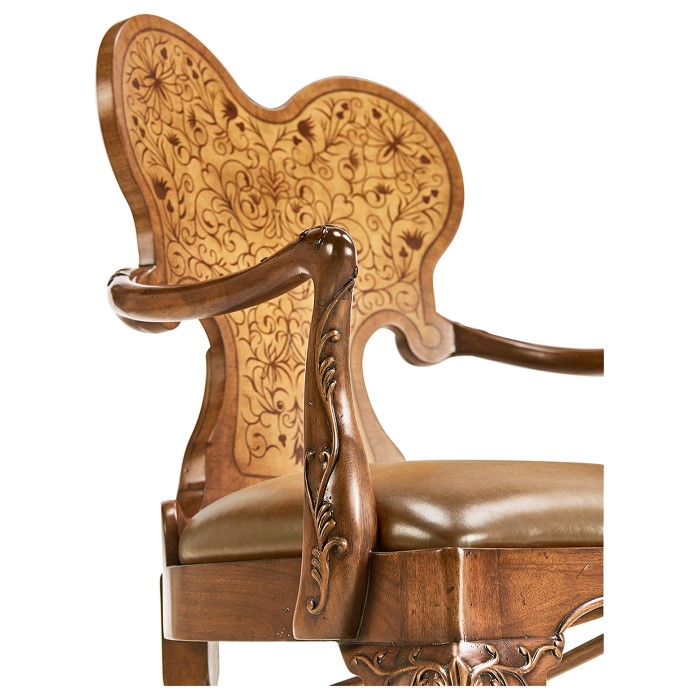 Seaweed Marquetry Arm Chair