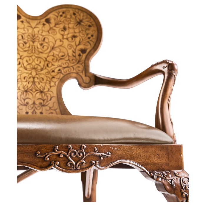 Seaweed Marquetry Arm Chair